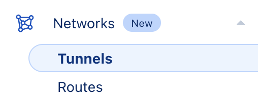 Tunnels under the network menu item